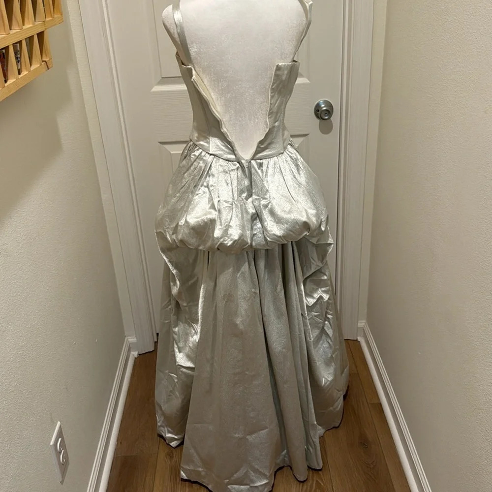 Gunne Sax x Jessica McClintock satin corset ball gown bustle back size 3/4 - Picture 5 of 15